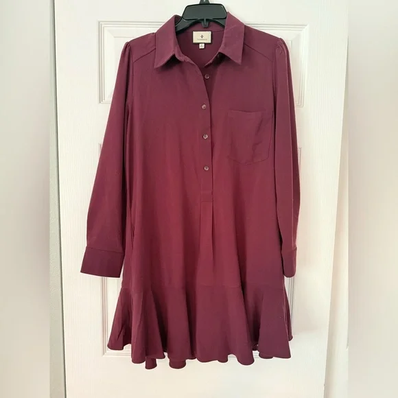 tuckernuck burgundy dress Tuckernuck Oxblood Feather Dress MOTHER OF